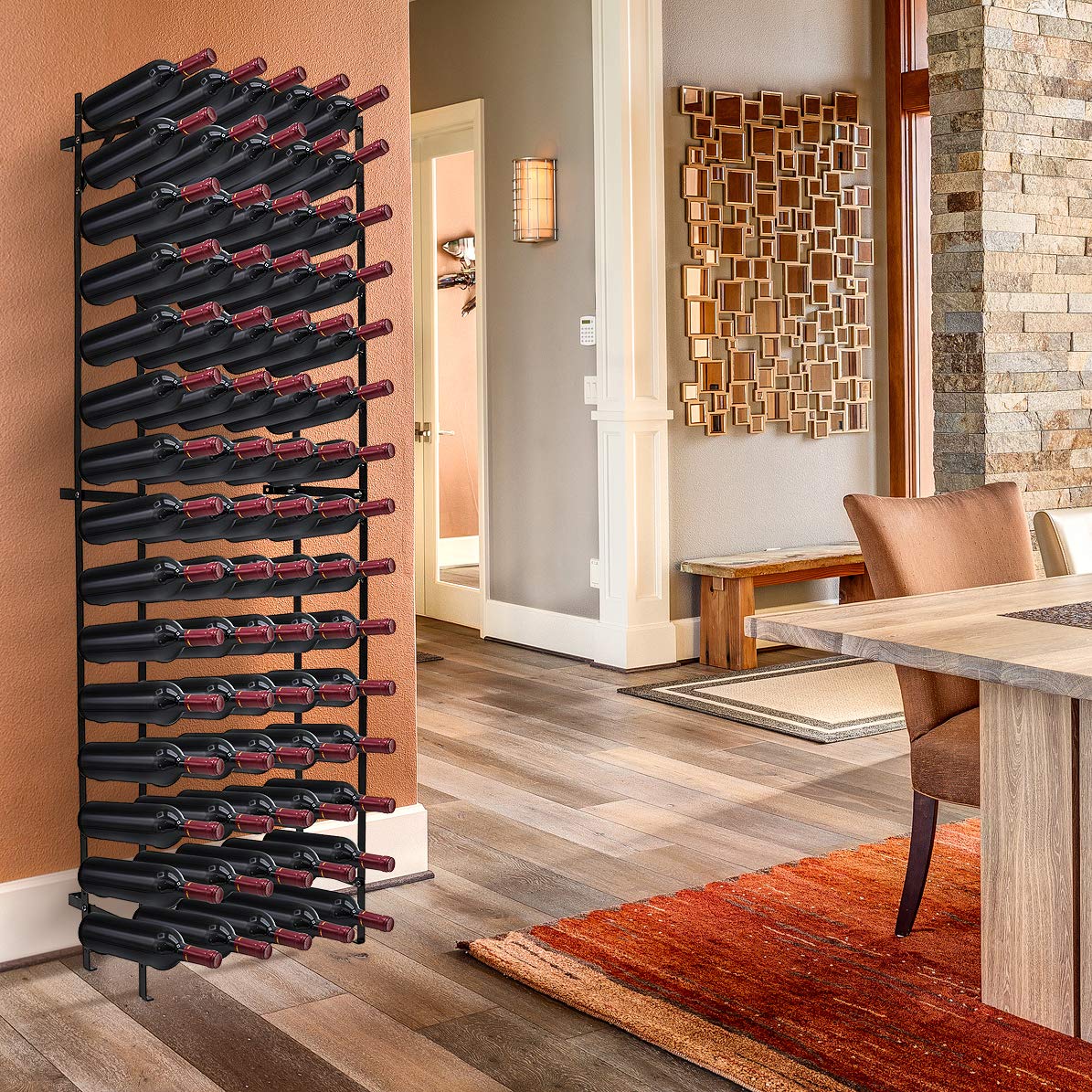 Sorbus estante de vino, capacidad para 75 botellas, ideal para colecciones grandes