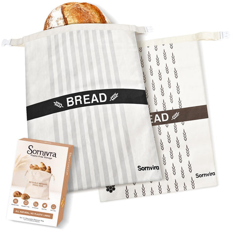Bolsas Sornivra de cera de abeja para pan masa madre, conservación natural sin plástico
