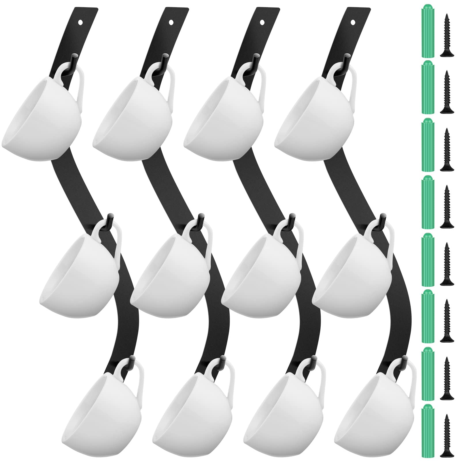 Sosation estante de pared para tazas de café: organiza 12 tazas con estilo.