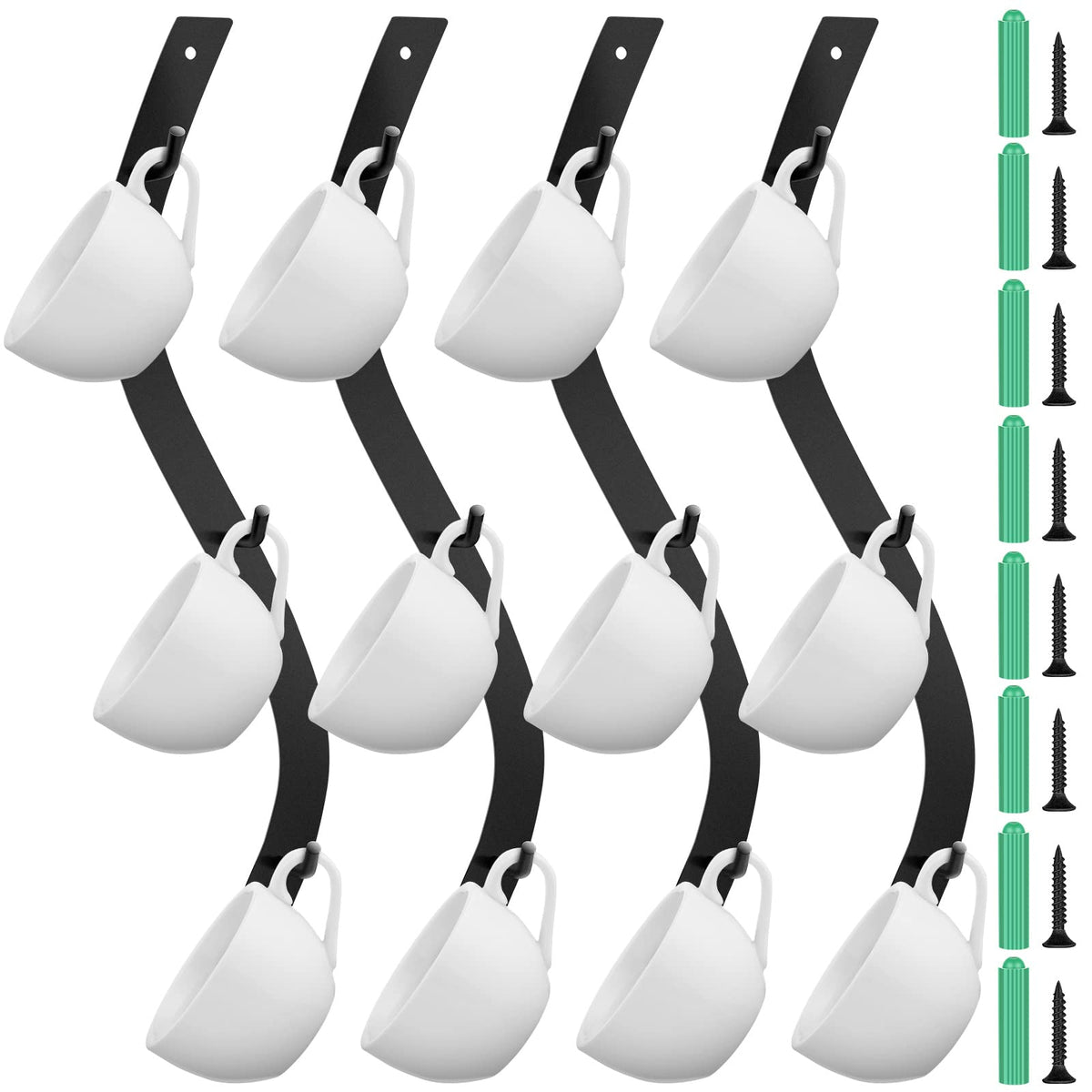 Sosation estante de pared para tazas de café: organiza 12 tazas con estilo.