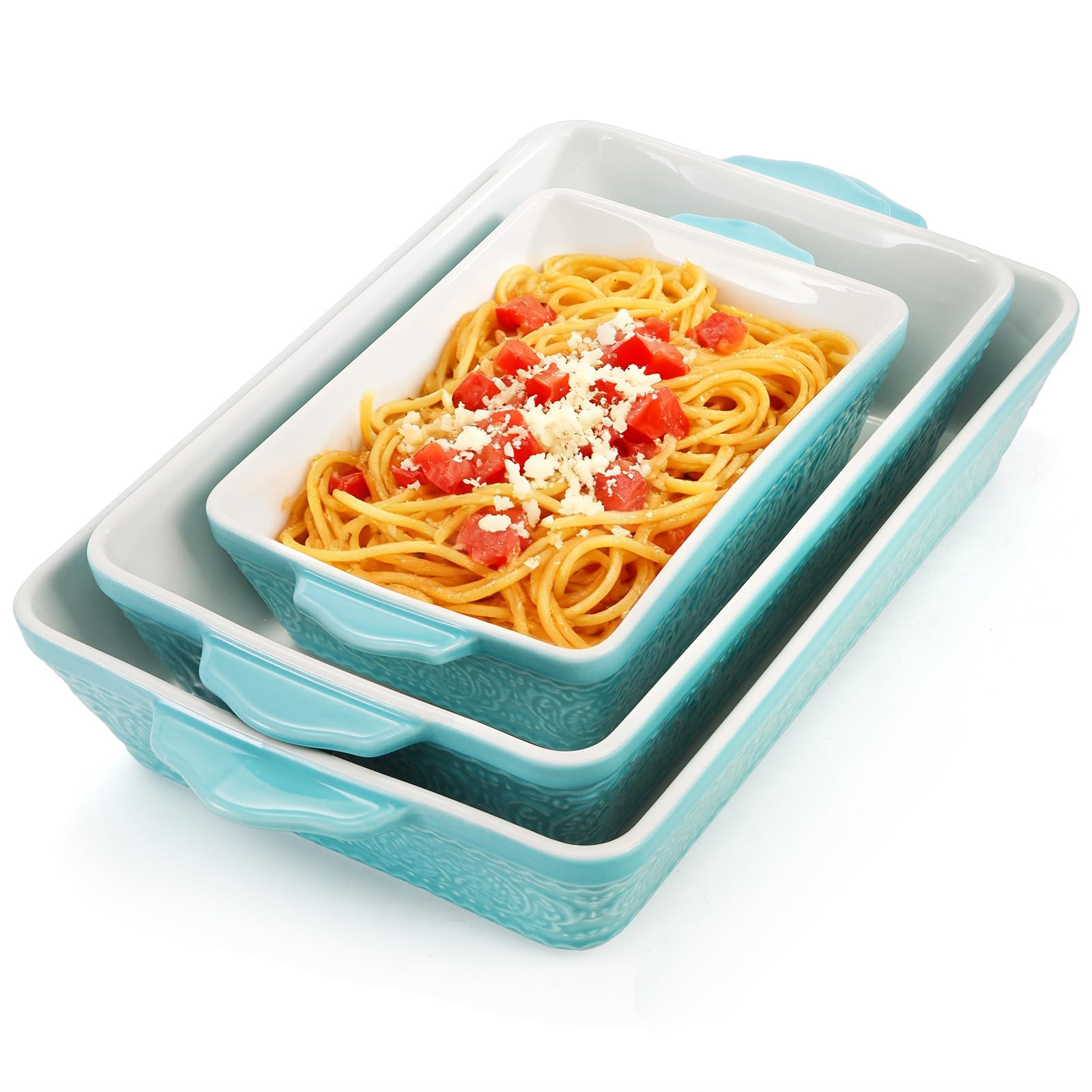 SOUJOY bandeja ceramica grande rectangular para hornear y servir, ideal para cenas en familia.