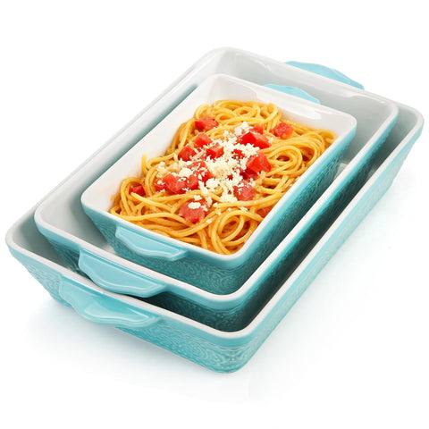 SOUJOY bandeja ceramica grande rectangular para hornear y servir, ideal para cenas en familia.