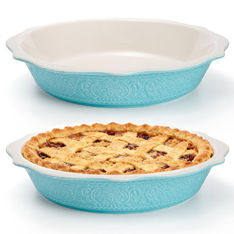 SOUJOY: dos panes de pie cerámicos, 9-5 pulgadas, ideal para tartas caseras.