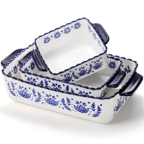 SOUJOY juego de tres bandejas rectangulares para hornear, ideal para grandes recetas.