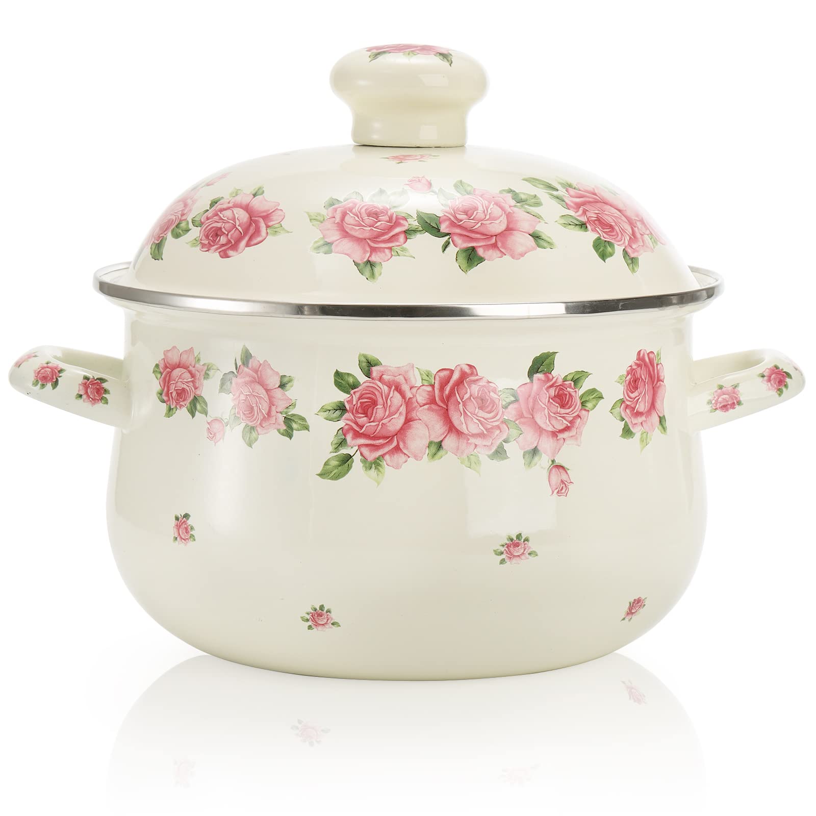 SOUJOY olla esmaltada con tapa, ideal para guisos y caldos constantes.