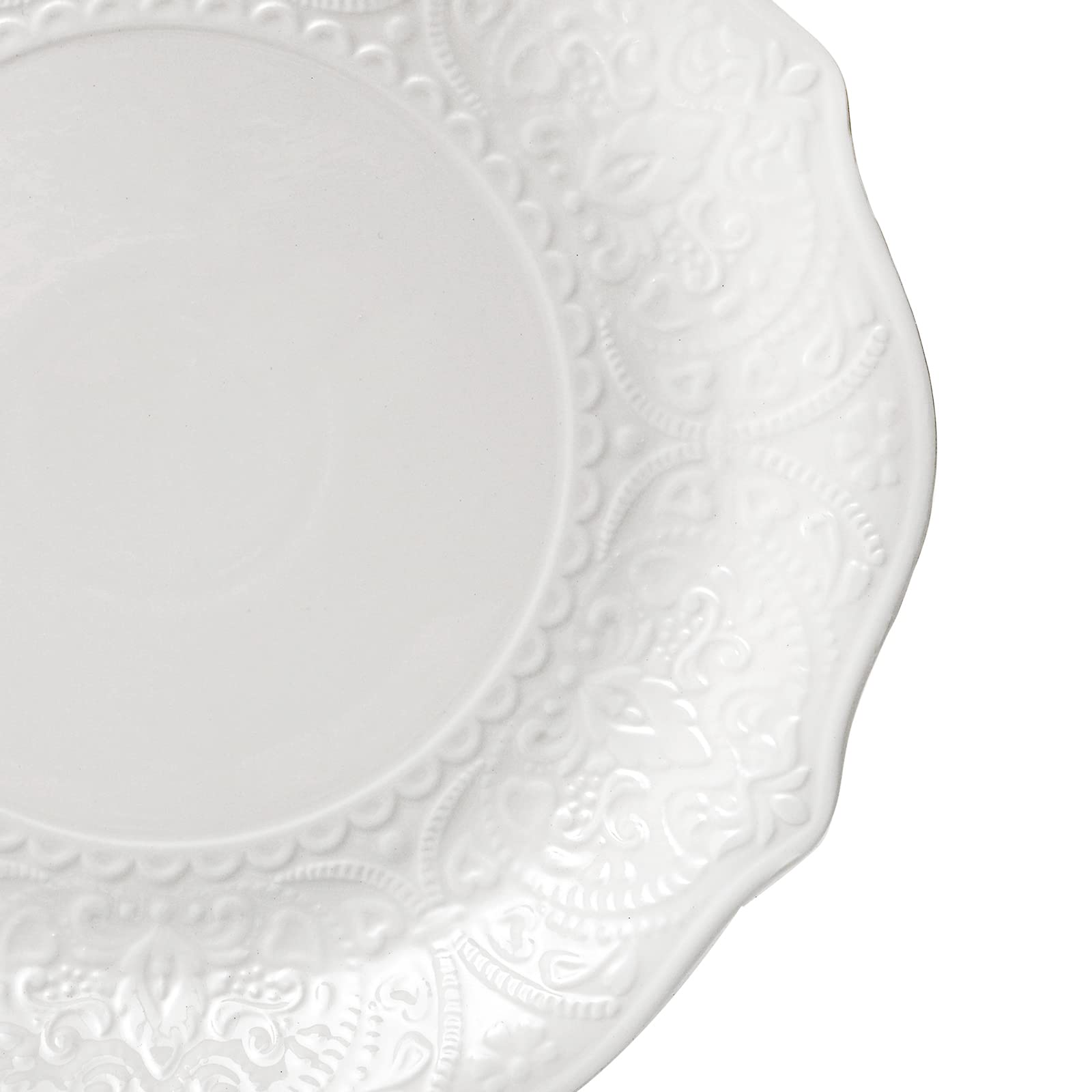 SOUJOY plato de porcelana con relieve, textura elegante para mesa.