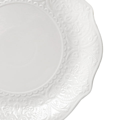 SOUJOY plato de porcelana con relieve, textura elegante para mesa.