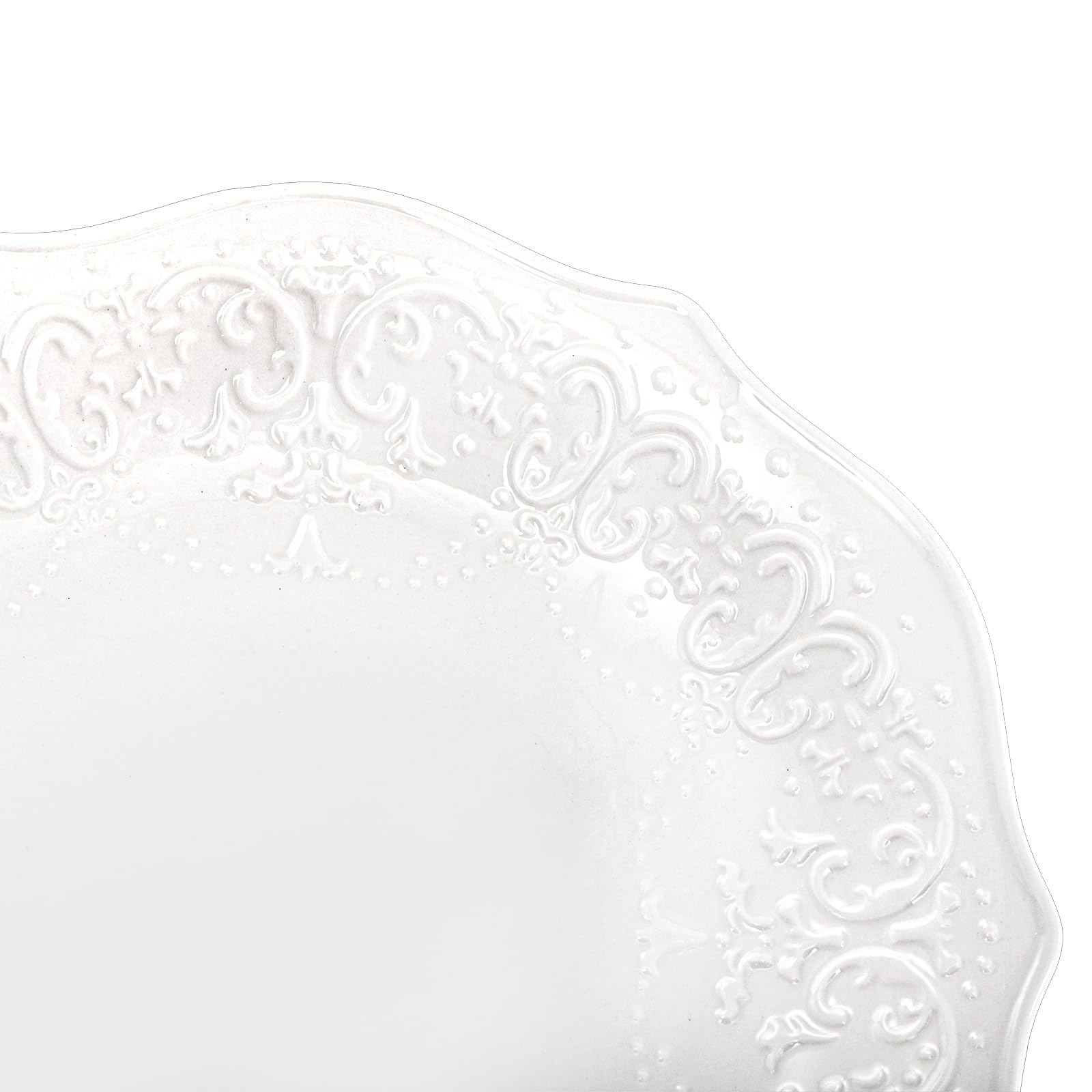 SOUJOY plato blanco apto para microondas y lavavajillas.