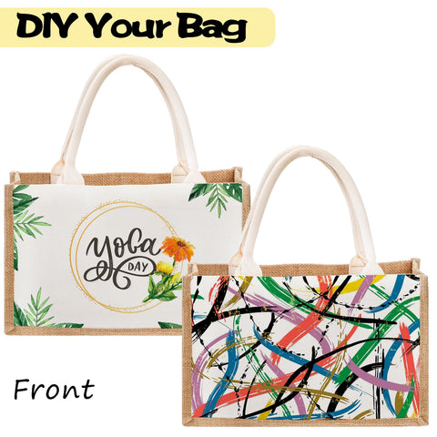 SOUJOY tote de yute tamaño medio, ideal para compras diarias.