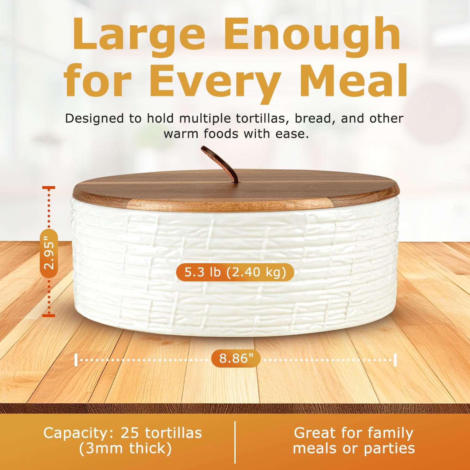 SoulMex calentador versátil para tortillas, panes y wraps tibios.