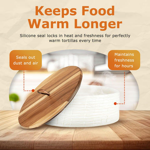 SoulMex contenedor cerámico para tortillas y pan con diseño duradero.