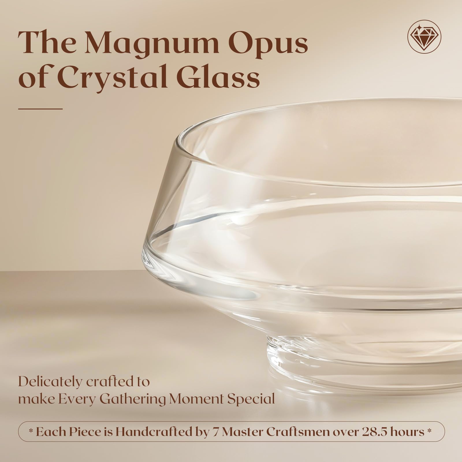 Base de madera de acacia SoulThink que protege el cristal.