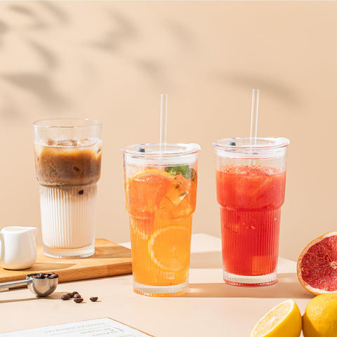 SoulTimes set de 2 vasos cristal 20oz para jugos y batidos.