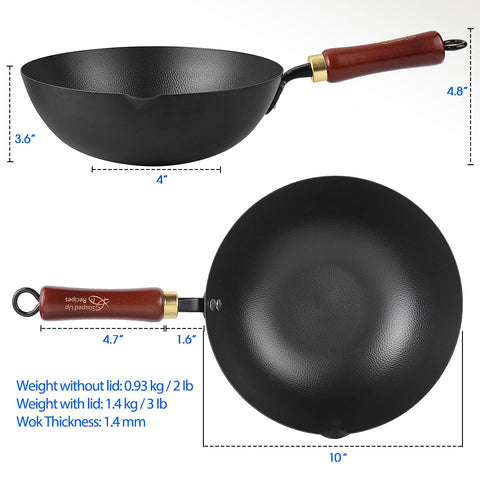 Tapa de vidrio incluida para vigilar la cocción con el wok.