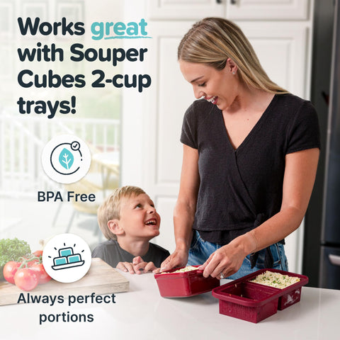 Souper Cubes almacenamiento apilable, ideal para mantener porciones listas en la nevera
