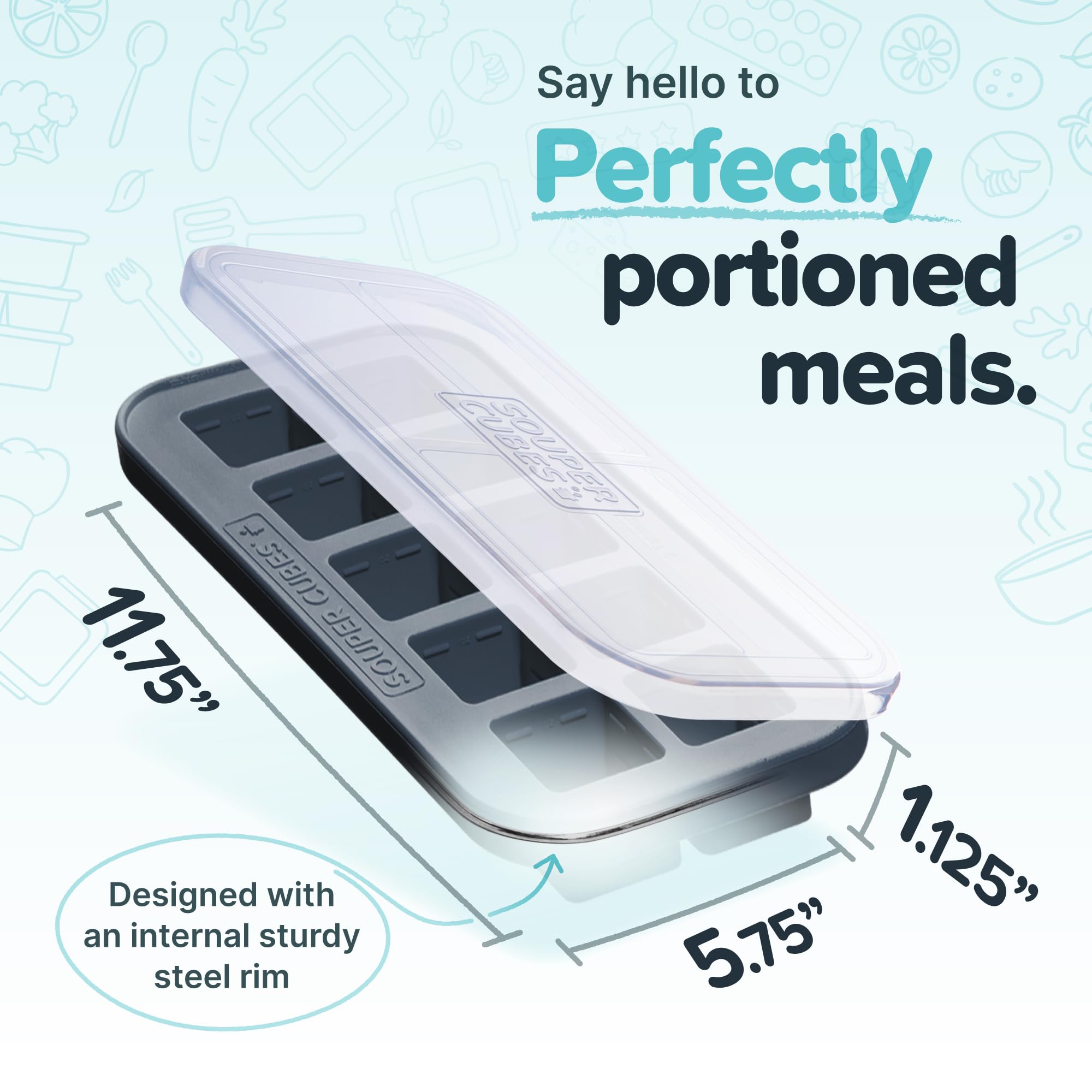 Souper Cubes: apto-lavavajillas facilita limpieza tras usar porciones.