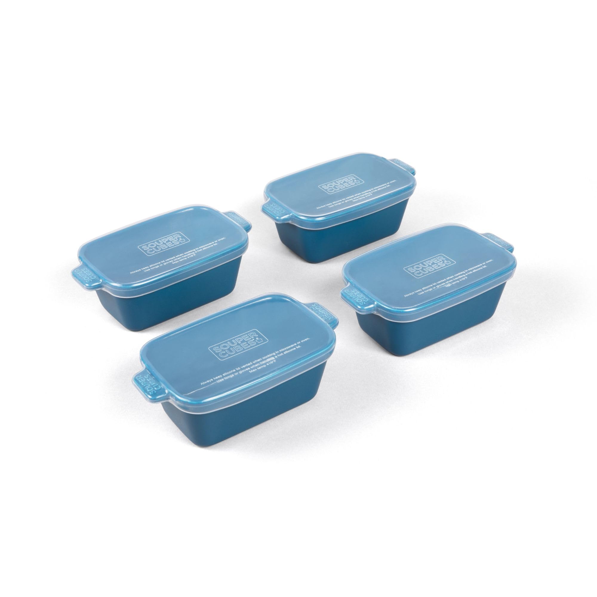 Souper Cubes bandeja cerámica 5x3 azul para hornear porciones individuales