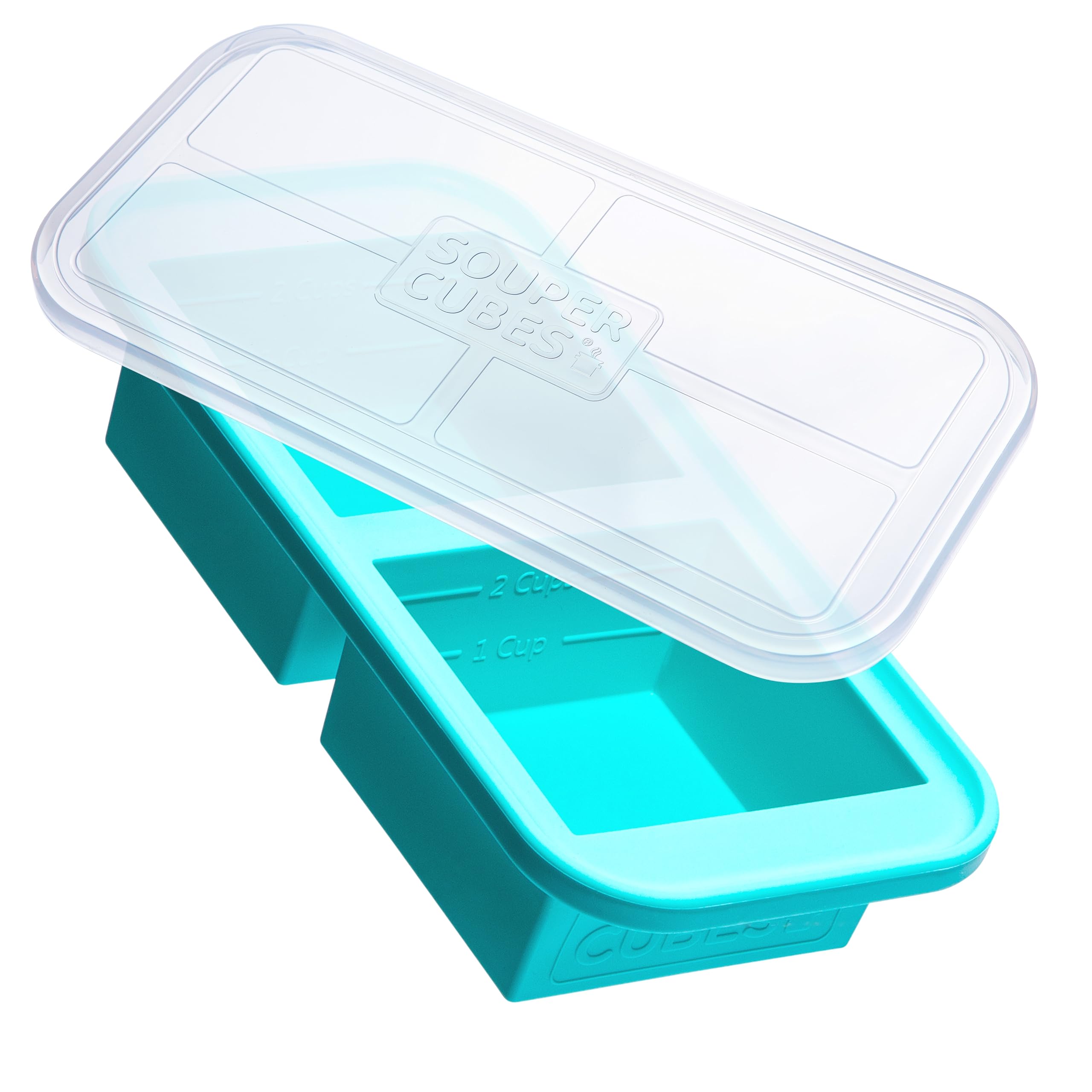 Souper Cubes, bandeja 2 tazas con tapa para porciones rápidas y congelar.