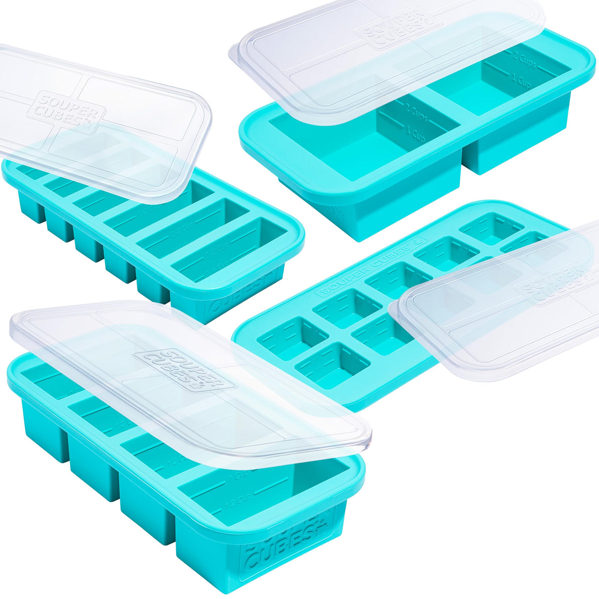 Souper Cubes bandejas de dos tazas con tapas para porciones rápidas
