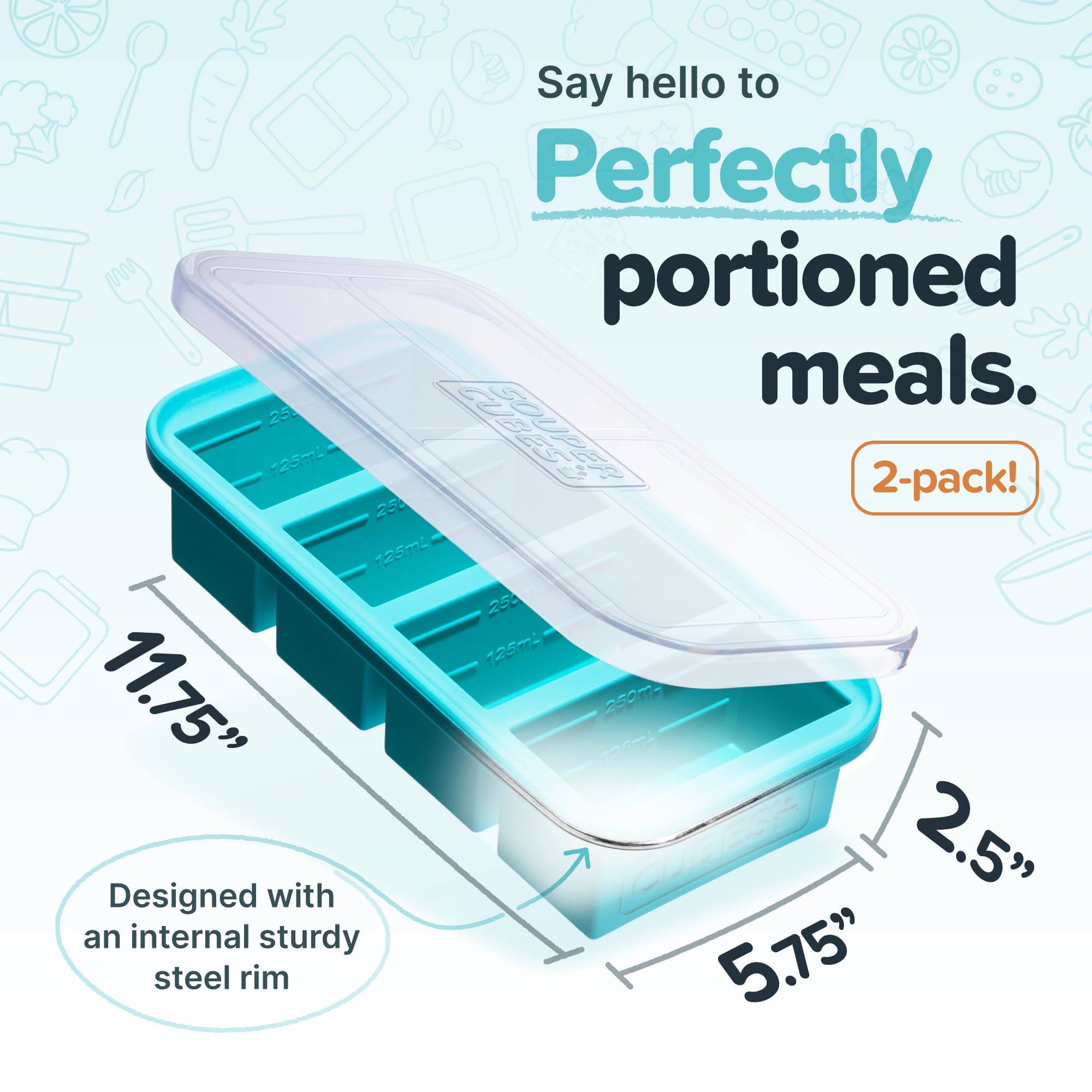 Souper Cubes con borde de acero reforzado, durable y fácil de manipular.