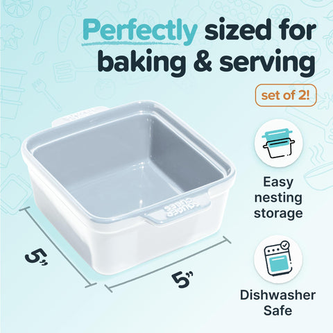 Souper Cubes cerámica de gres 5x5, apilables para ahorrar espacio en la cocina.