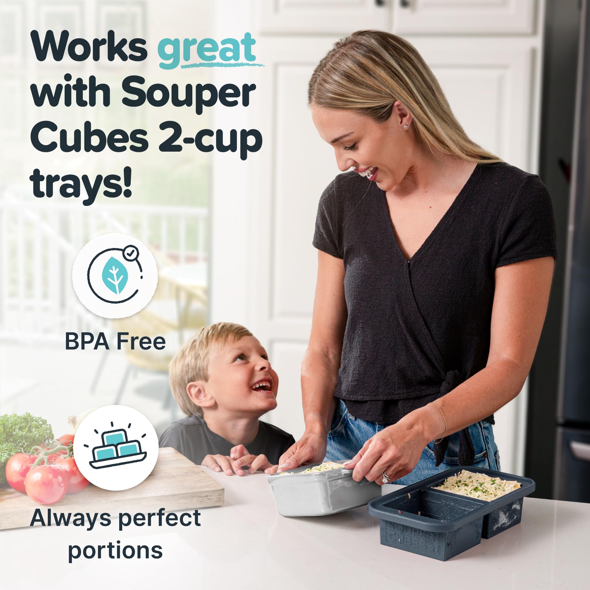 Souper Cubes duraderas para horno y microondas, formato 5x5 de cerámica.