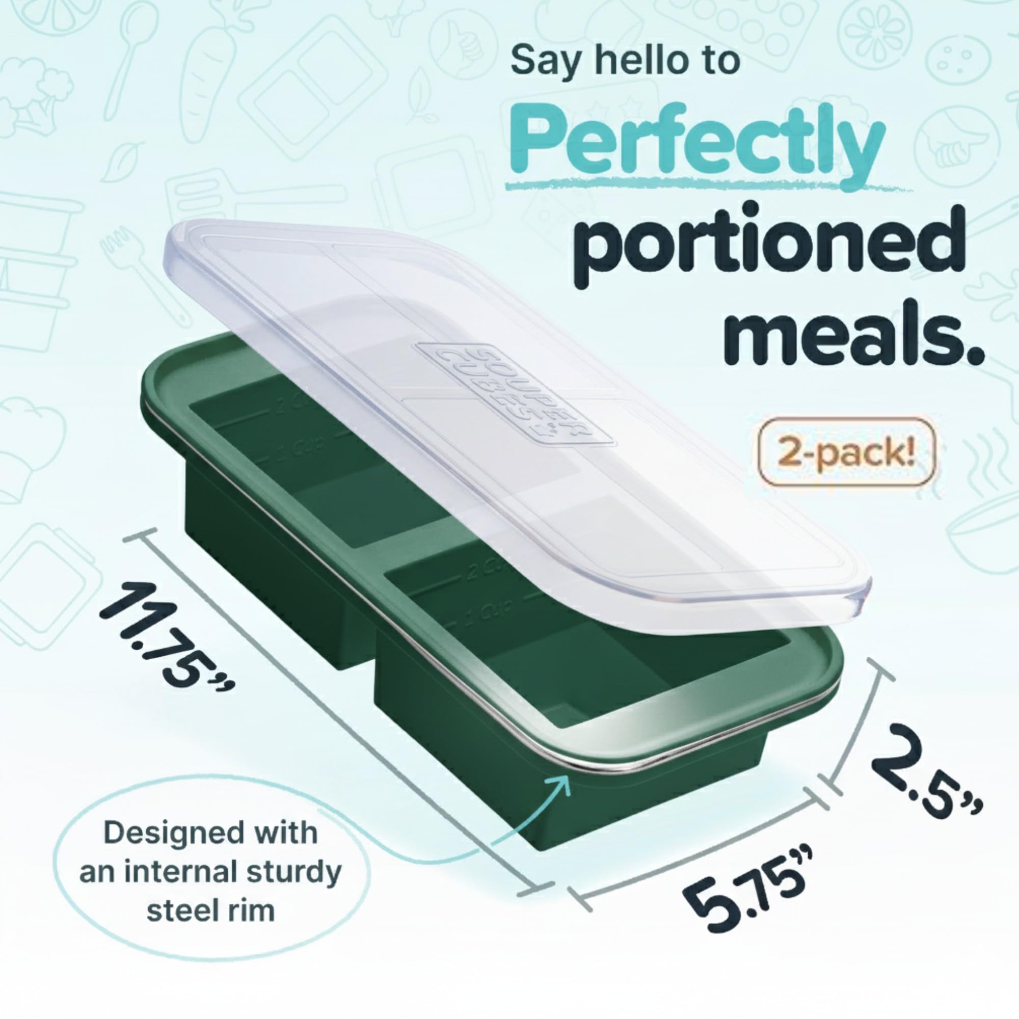 Souper Cubes Kale horno hasta 415 °F sin tapa para versatilidad