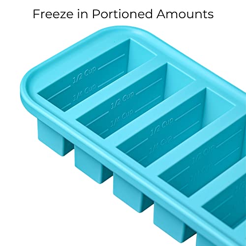 Souper Cubes: líneas de llenado para 1/2, 1/4 taza, 125 mL y 50 mL.