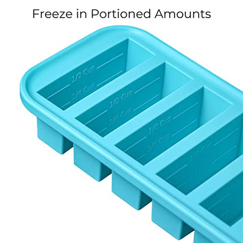 Souper Cubes: líneas de llenado para 1/2, 1/4 taza, 125 mL y 50 mL.