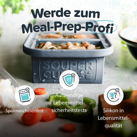 Souper Cubes: silicona platino flexible y segura para porciones.