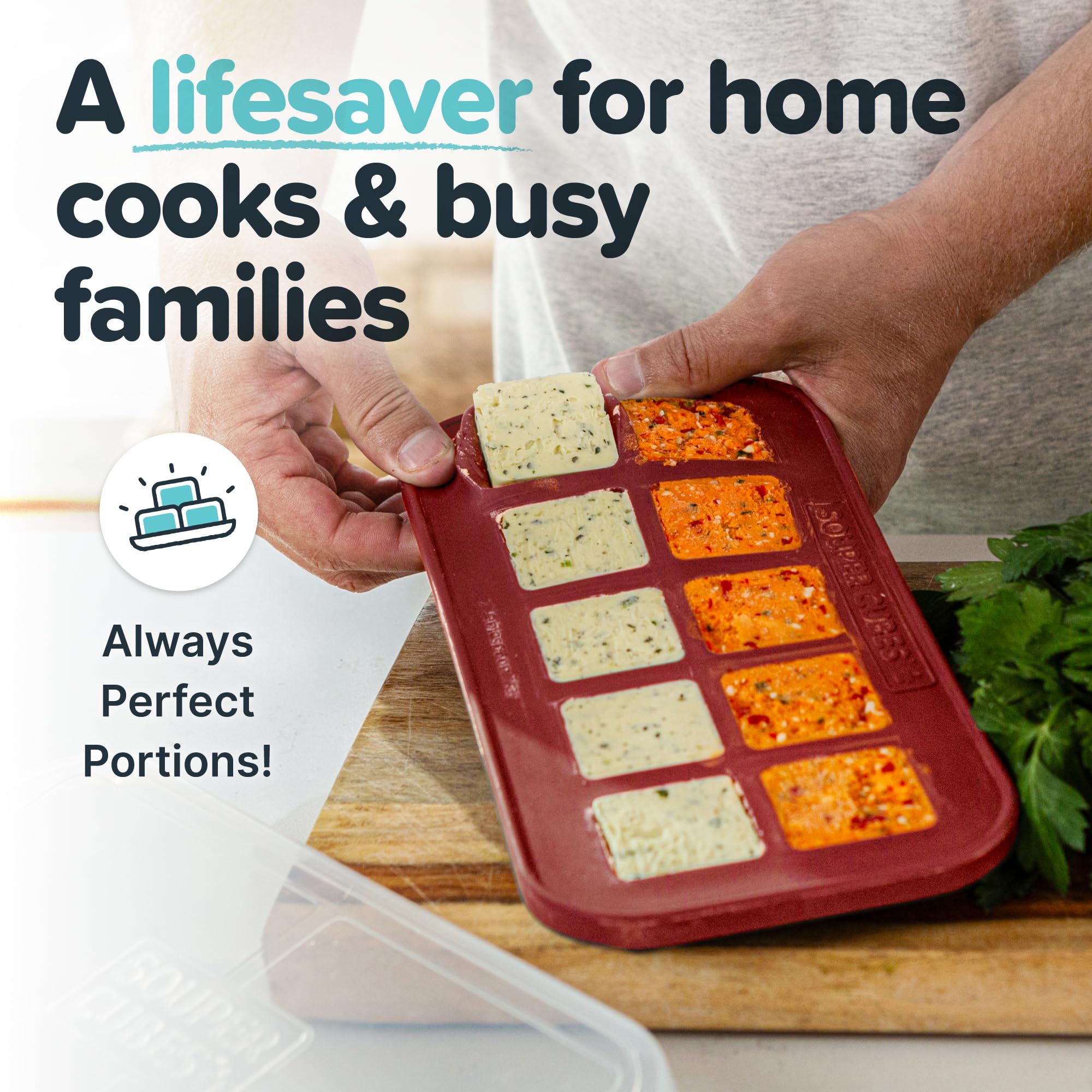 Souper Cubes: molde congelar pesto, listo para añadir recetas