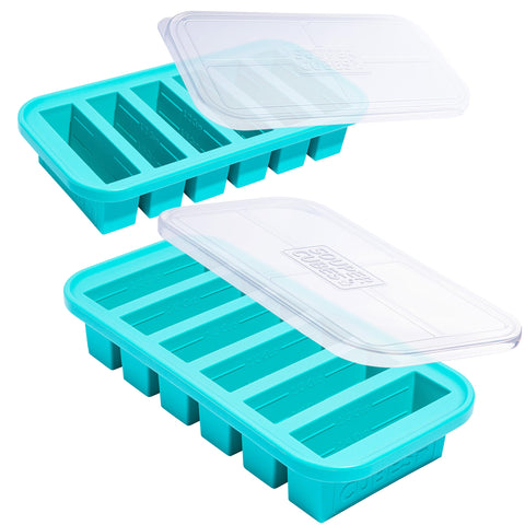 Souper Cubes: moldes de silicona 1/2 taza con tapas para porciones fáciles.