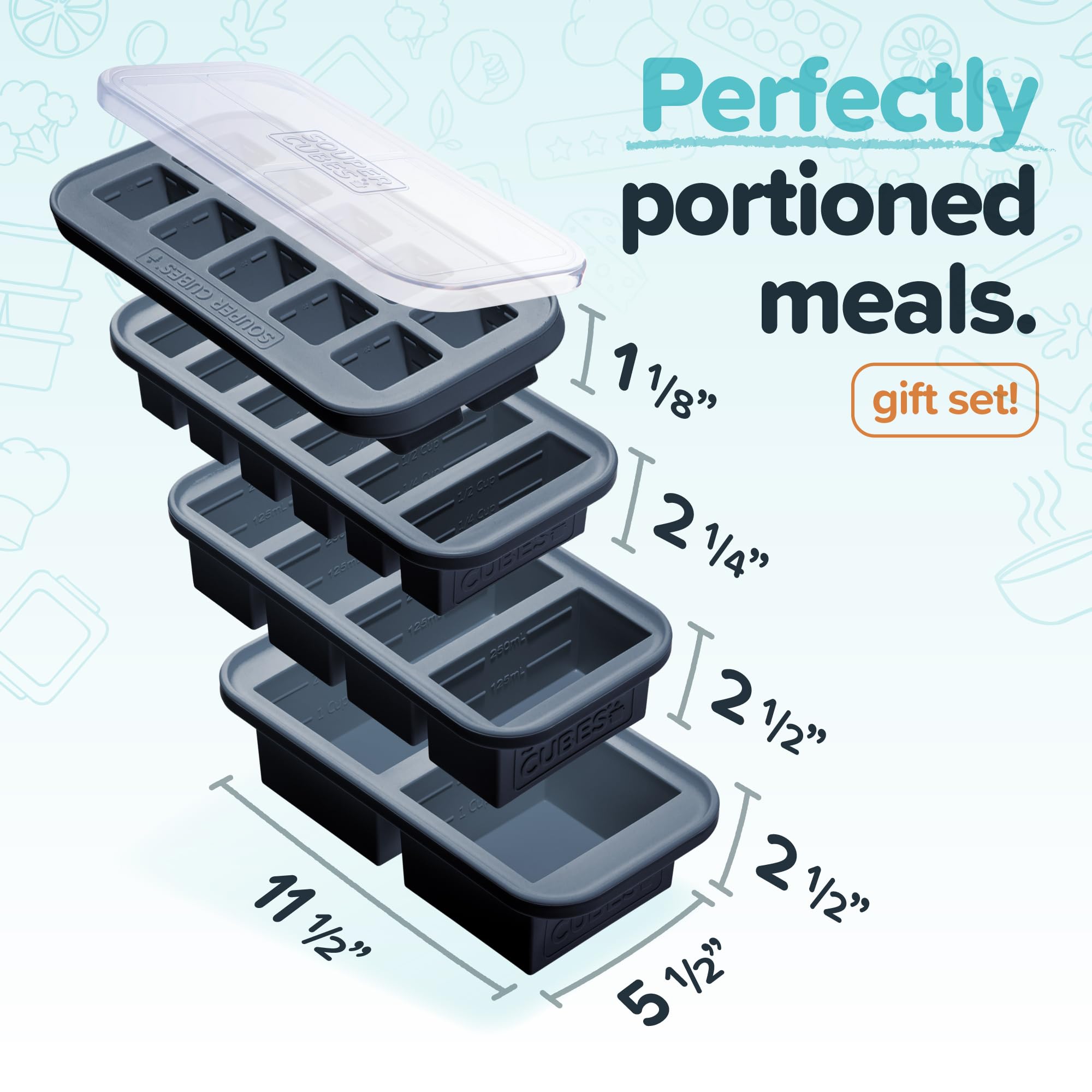 Souper Cubes, molde para media taza, ideal para salsas y porciones pequeñas