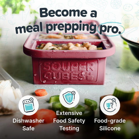 Souper Cubes: silicona grado alimentario, molde para congelar salsas, caldos y guisos.