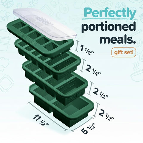 Souper Cubes: tapa con cierre para mantener frescura y evitar derrames.