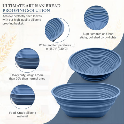 Sourdough Whisper Banneton compacto, ideal para encimera y almacenamiento.
