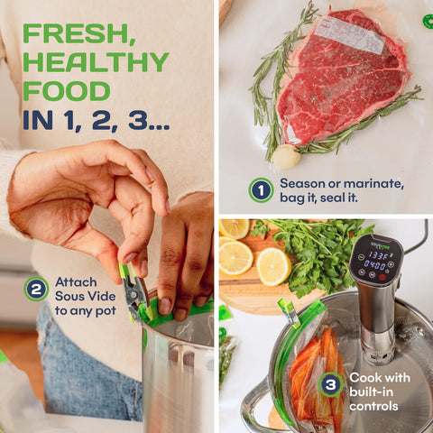 SOUSVIDE ART libro de recetas incluido con ideas para usar el equipo.