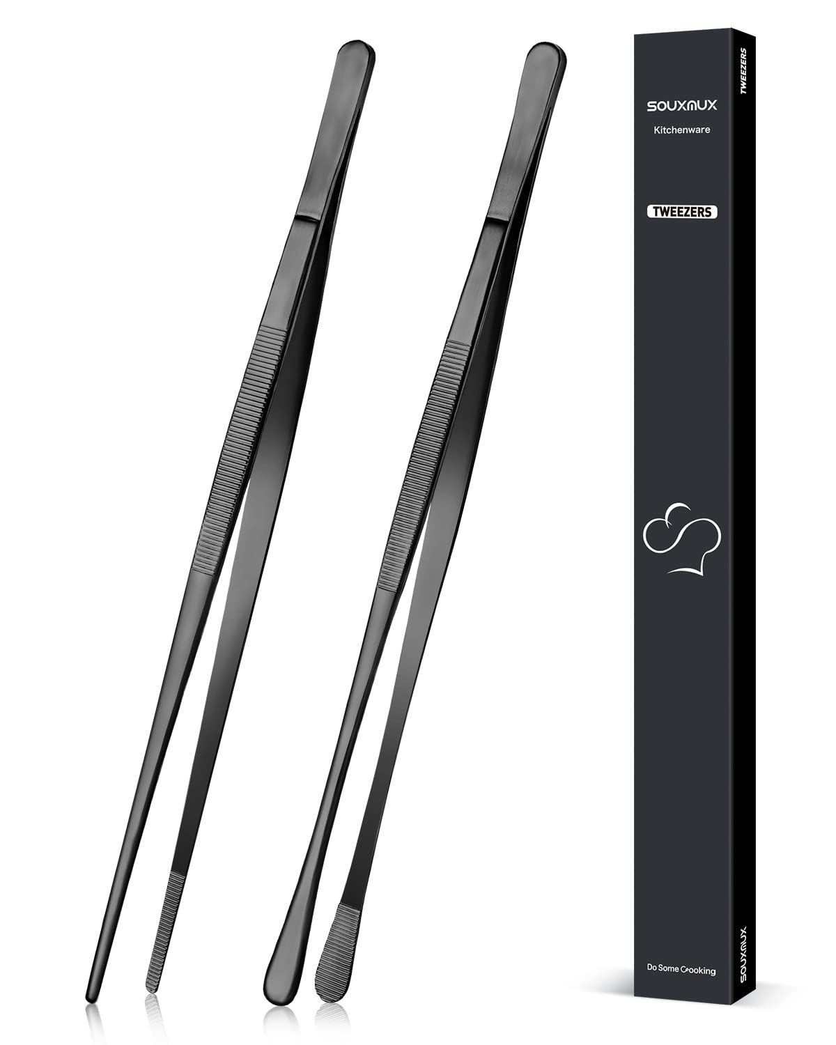 Pinzas SouxMux 12 pulgadas con puntas serradas para asegurar comida sin deslizamientos.
