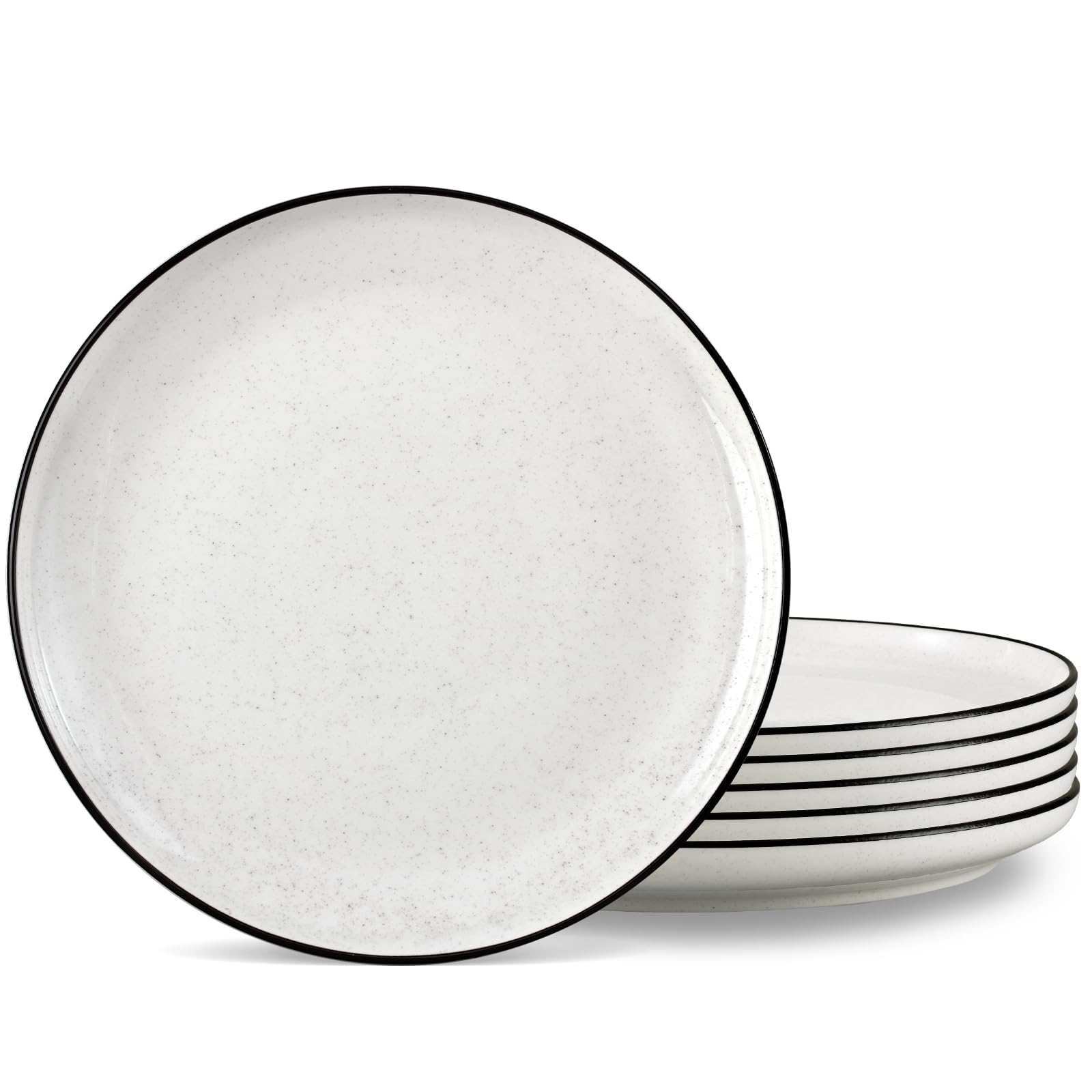 Plato SOVEGLEE blanco de 10-5 pulgadas para cena diaria, acabado liso y versátil.