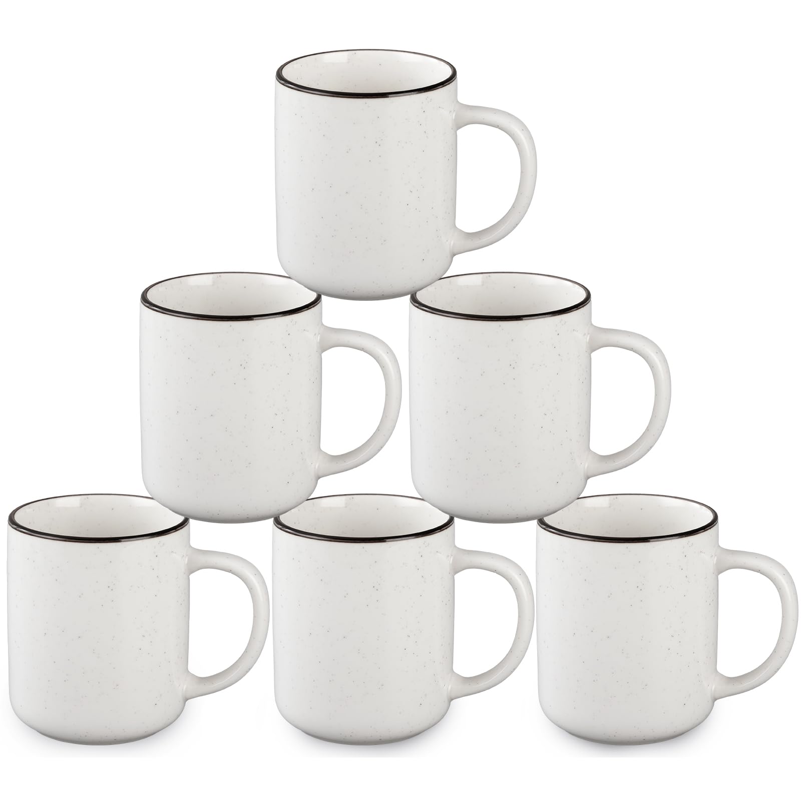 Taza SOVEGLEE de cerámica moteada para 12 oz, juego de 6.