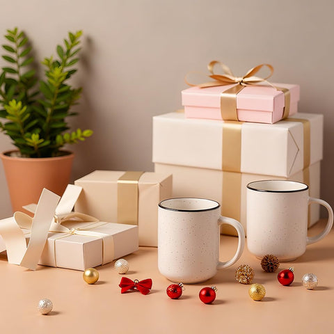 Manos sostienen taza SOVEGLEE ergonómica para café y té.