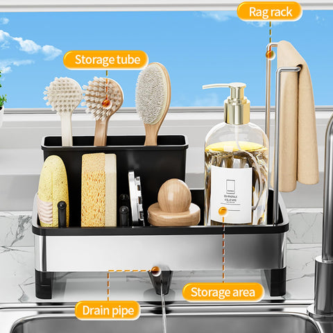 SOVGIZF dispensador de jabón para cocina, almacenamiento ordenado en la encimera