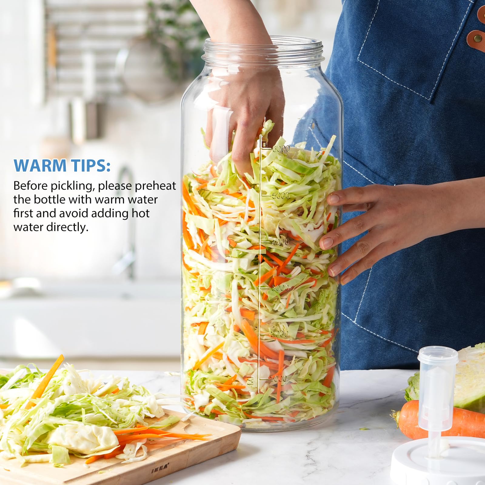 Uso multipropósito para fermentacion y encurtidos en la cocina.