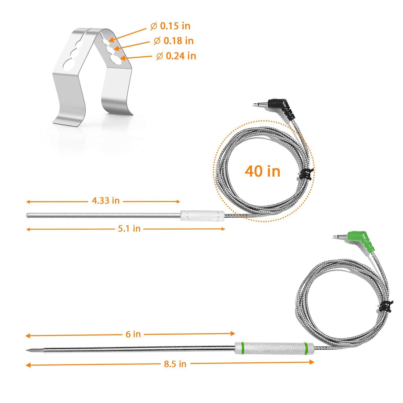SOVOS kit 4 sondas para Thermopro, compatibilidad amplia