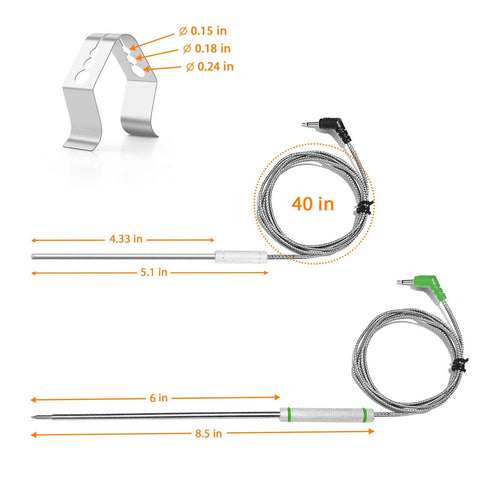 SOVOS kit 4 sondas para Thermopro, compatibilidad amplia