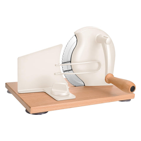 Corte estable en casa con el cortador de pan manual SOWKIPE y base de madera