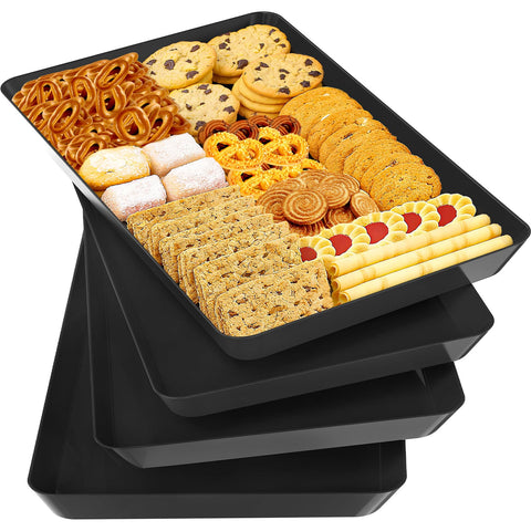 SpaceTrove bandeja servicio cuatro negro, ideal para organizar aperitivos en fiestas.