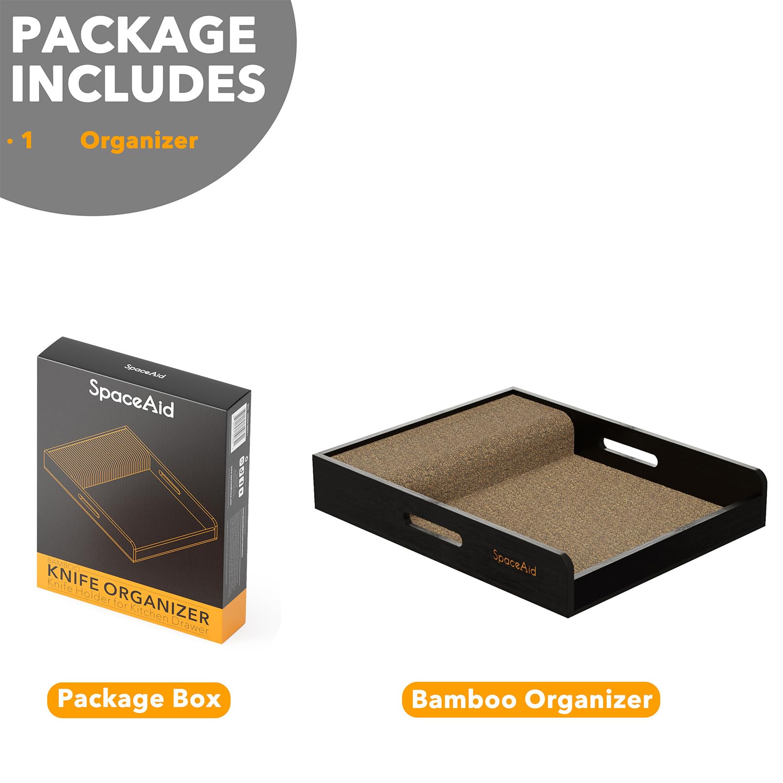 SpaceAid bandeja organizadora para cocina, negro y práctica.