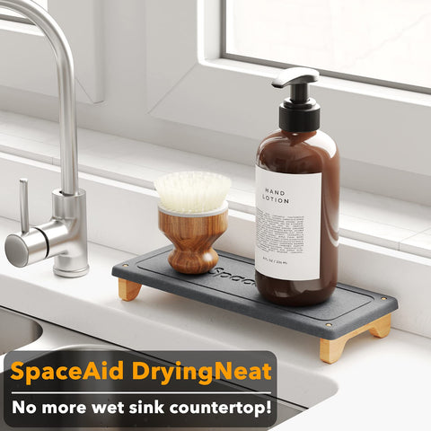 SpaceAid DryingNeat dispensador de jabon y escobillas para baño o cocina.