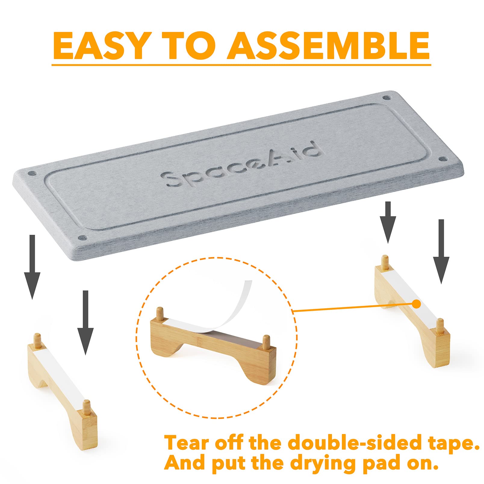 SpaceAid DryingNeat: tamaño compacto de 10x4x1-4 pulgadas para espacios pequeños.